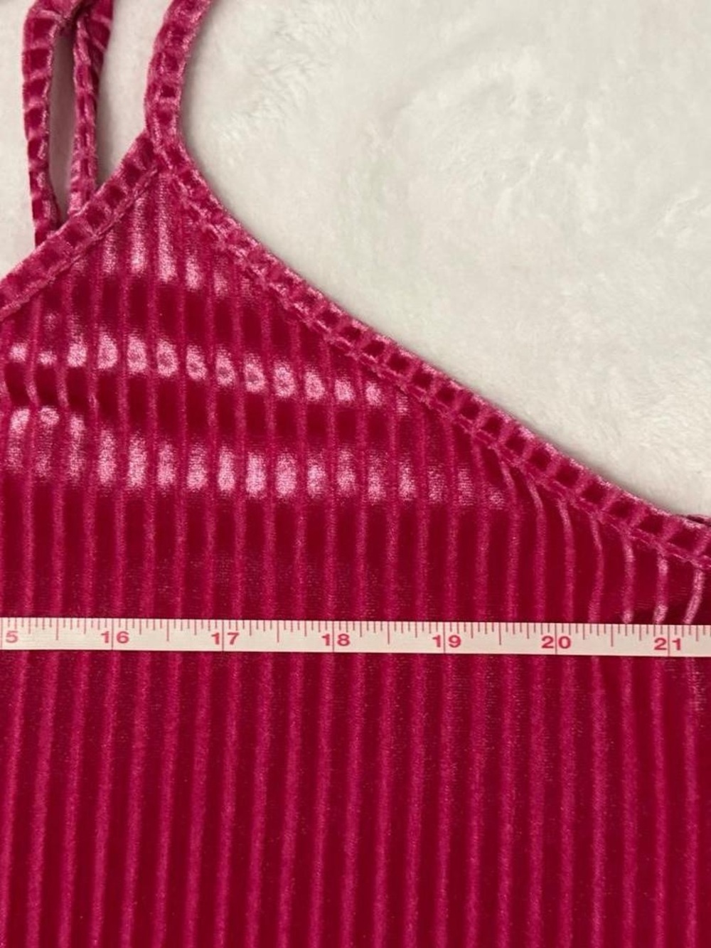 Colsie Ribbed Velvet Cami Dress - Fuchsia - Picture 5 of 5